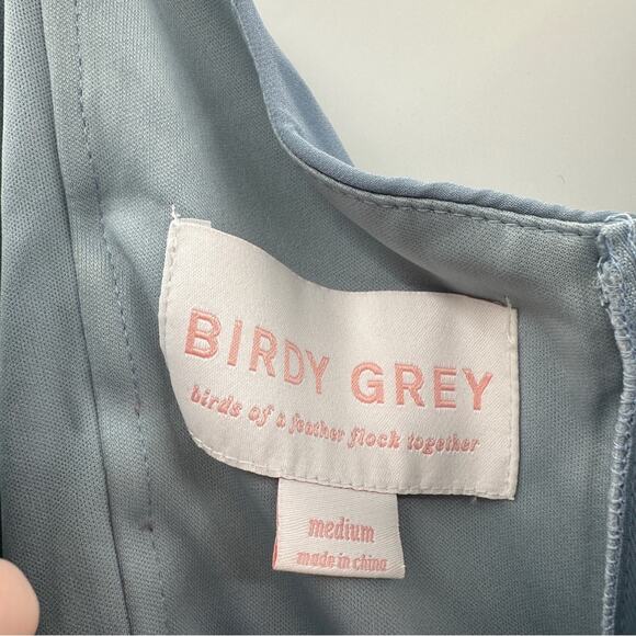 Birdy Grey Spence Convertible Chiffon Bridesmaid Dress in Dusty Blue Sz M NEW - Picture 7 of 9